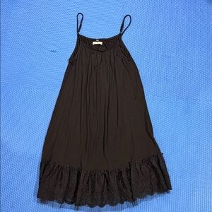 Lady's World Black Dress with Lace Detail and Adjustable Straps